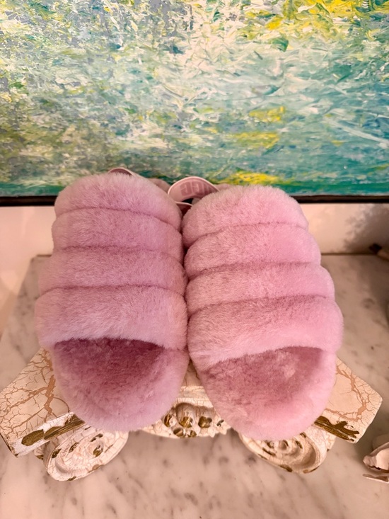 UGG Shoes - UGG Pink Plush Slide Slippers